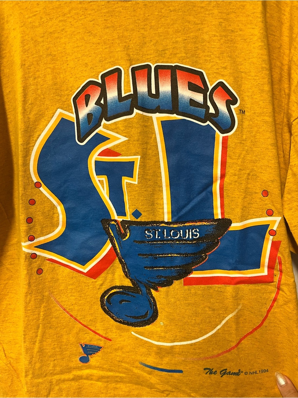 Vintage 1994 St. Louis Blues NHL Graphic T-Shirt The Game USA XL - Picture 3 of 7